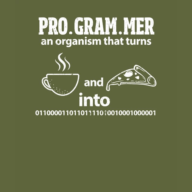Programmer converts coffee and pizza into code