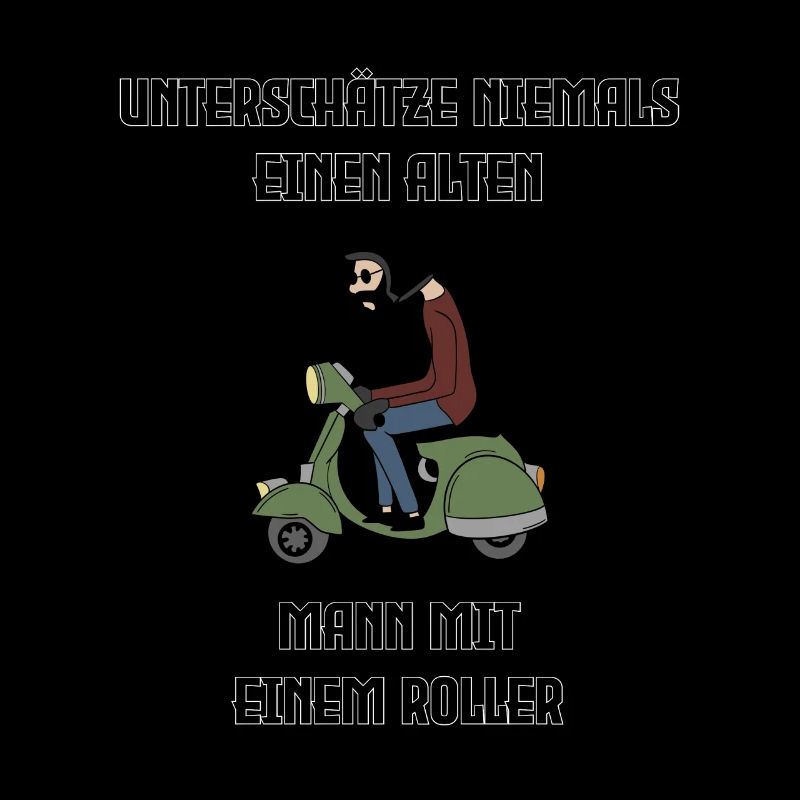 Opa Roller Moped Retro Geschenk