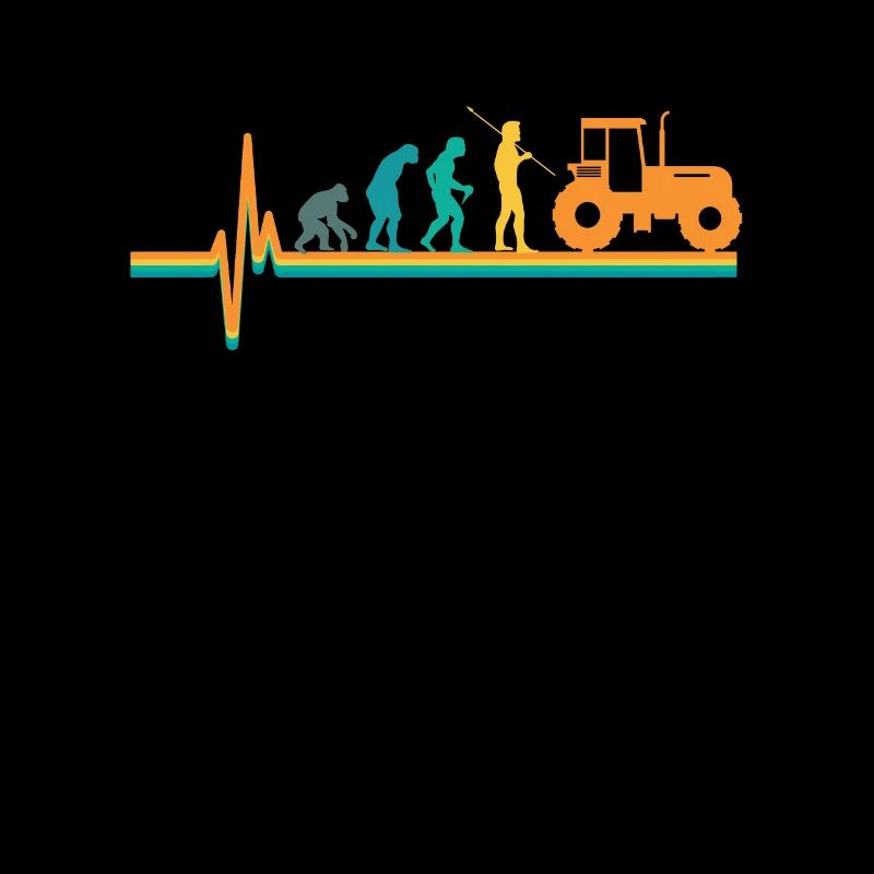 Landwirt Trecker Bauern Traktor Evolution Retro