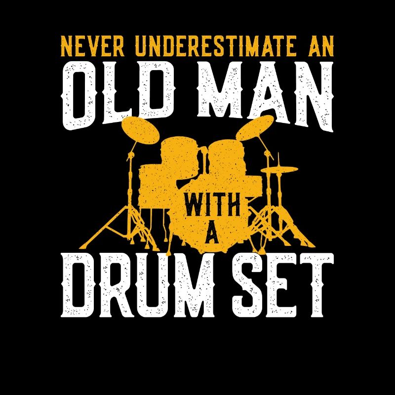 Schlagzeug Drums Drumming Band Alter Mann