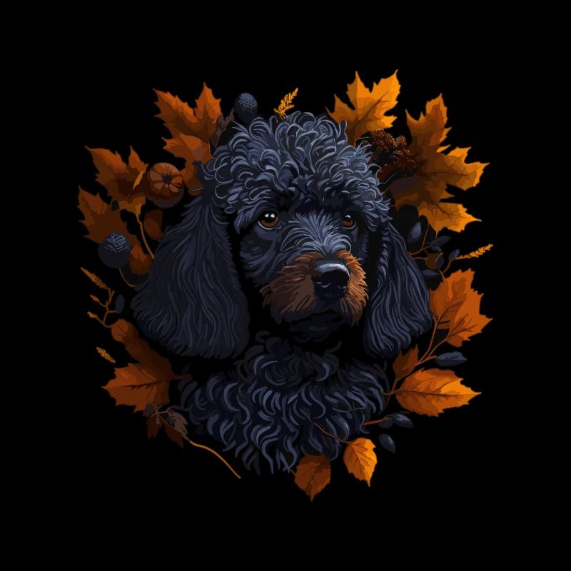 Caniche Chien en automne Feuilles d’automne