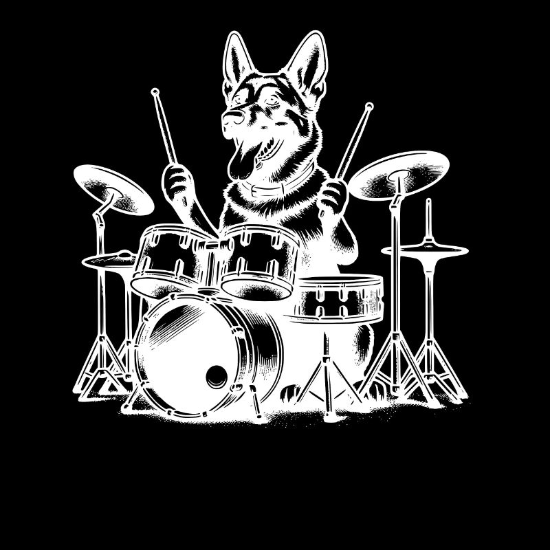 Cool Malinois Drummer Dog Design