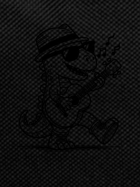 Dino Guitarist Silhouette Design