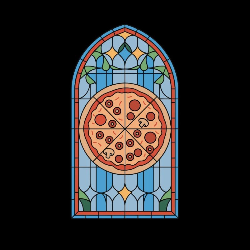 Pizza vitrail drôle