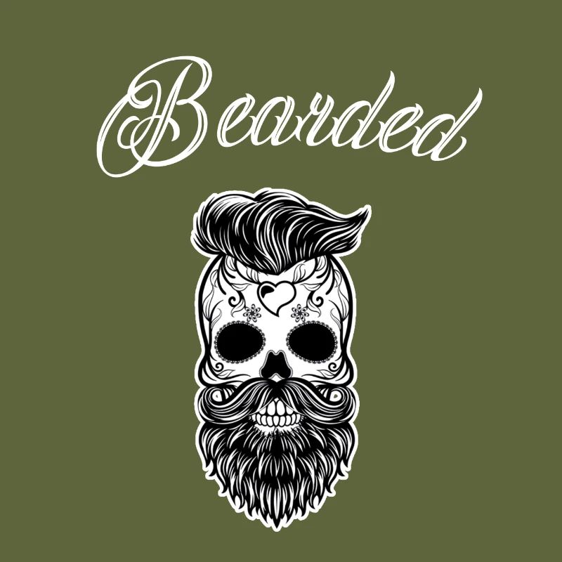 Skull Bearded Skull Stylish Bearded