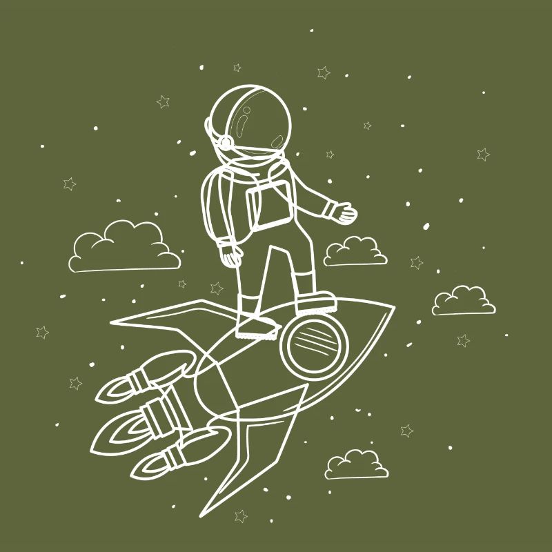 Spaceman astronaut rocket space