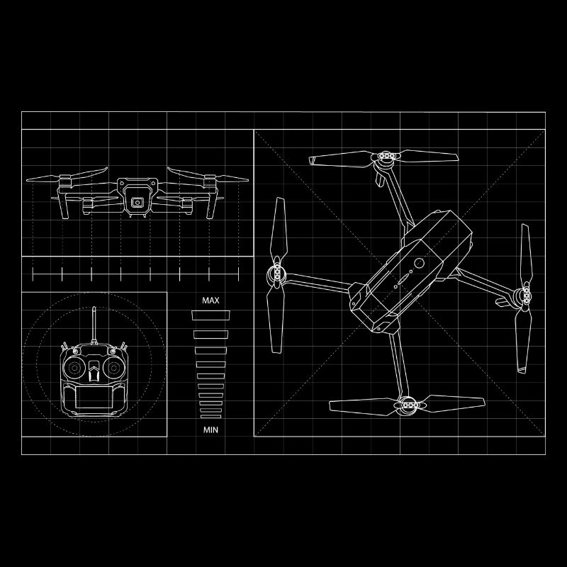 Drone Quadrocopter Blueprint Pilote de drone