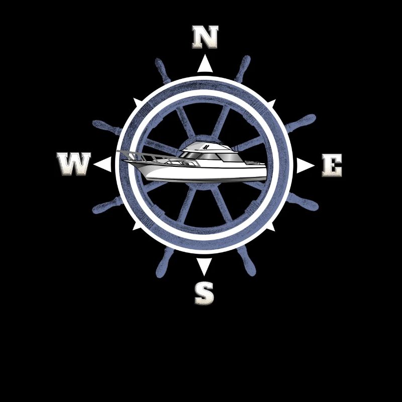 Boating motor boat compass captain gift