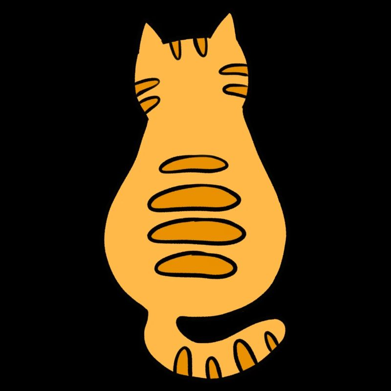 Kawaii chat chat anime dessin animé dos