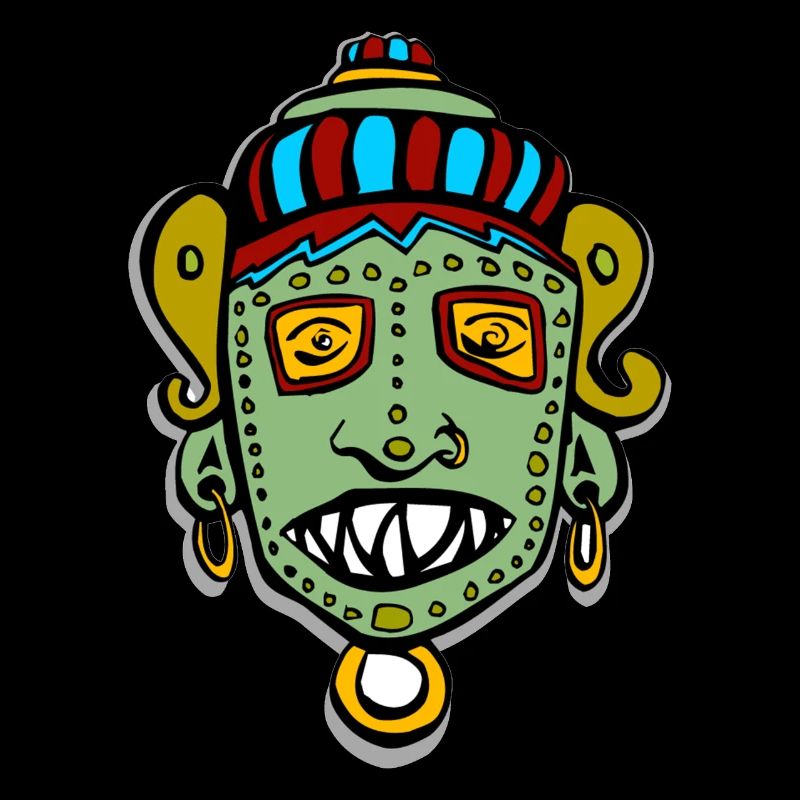 Tribal mask head face indian inka maya