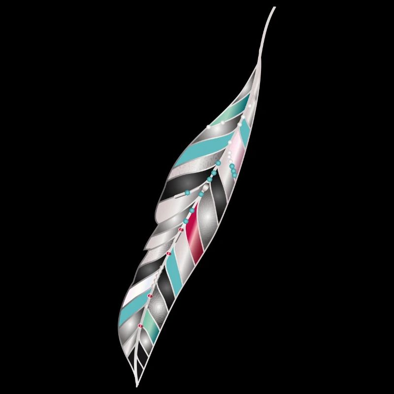 Artful bird feather in ethno style
