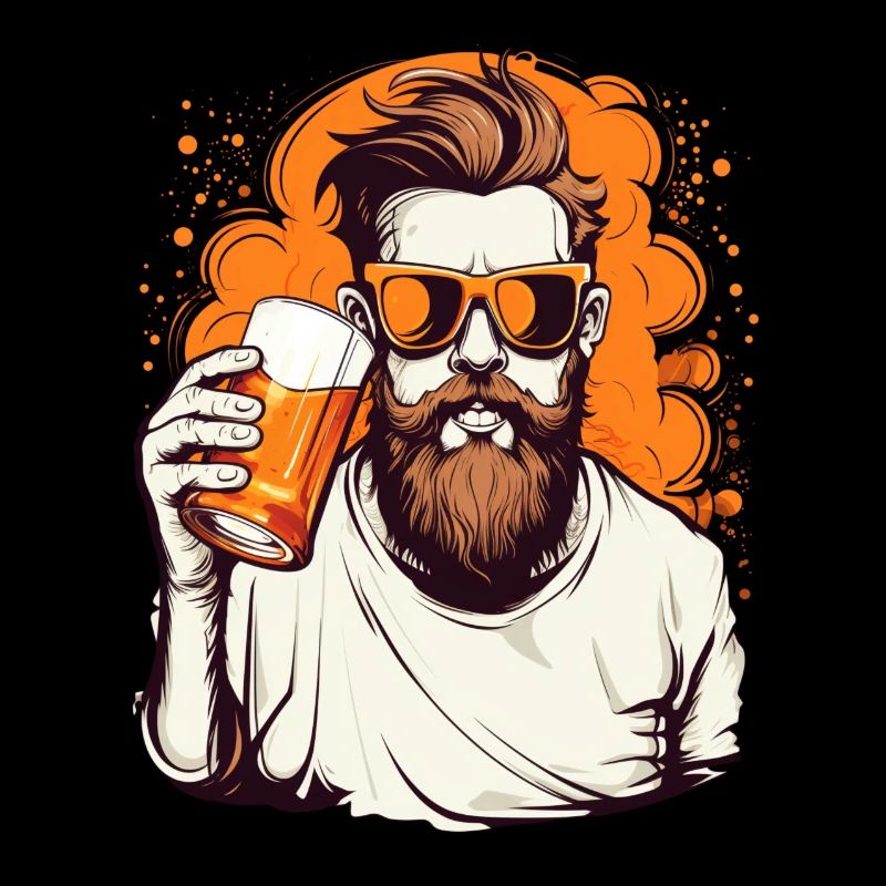 Bierliebhaber mit Bart
