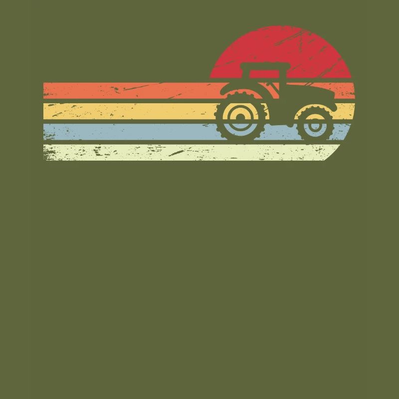 Sun and Retro Lines - Tractor -