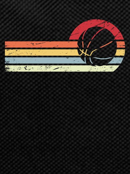 Sun and Retro Lines - Basketball -