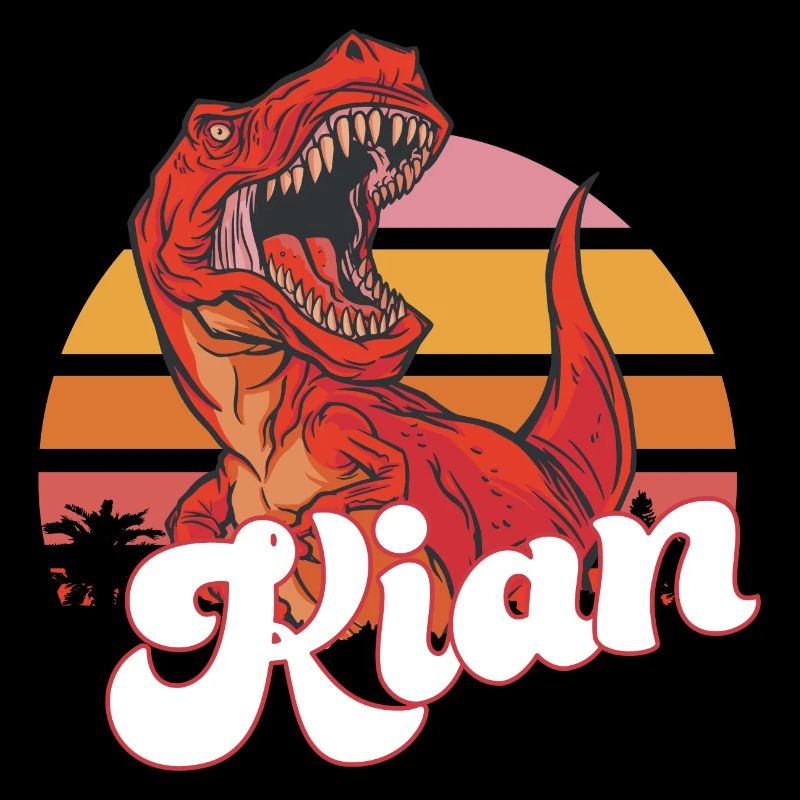 KIAN - Beautiful boy name with T-REX Dino