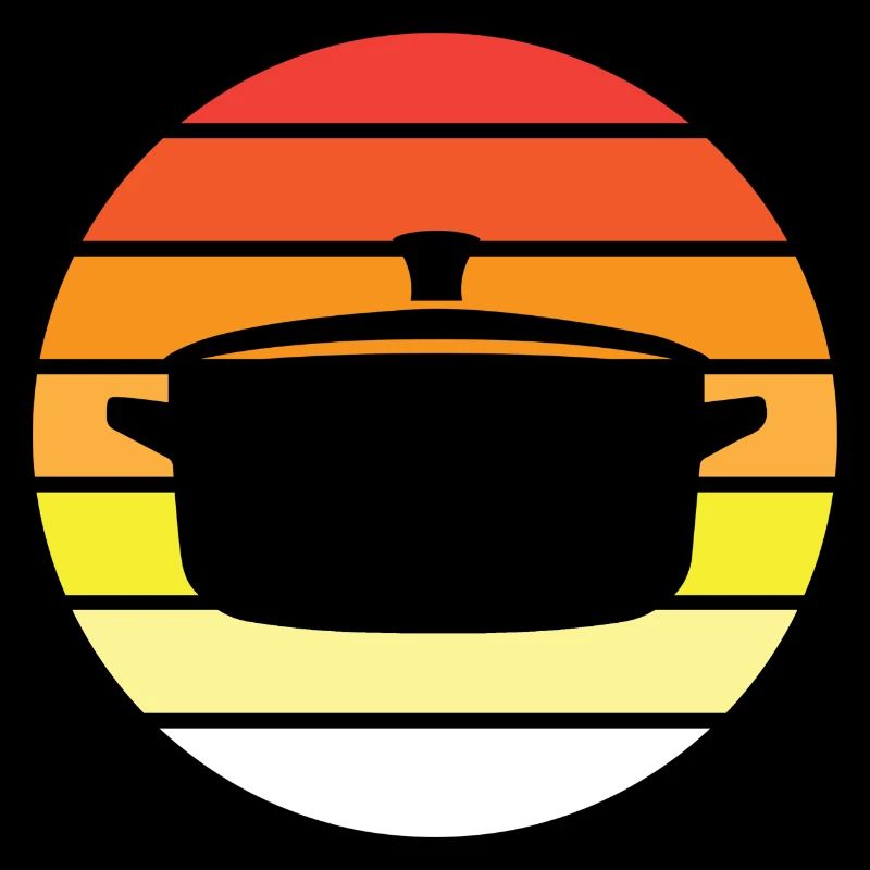 Cooking pot - circle, sunset