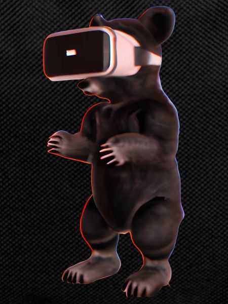 Bear with Virtual Reality Headset
