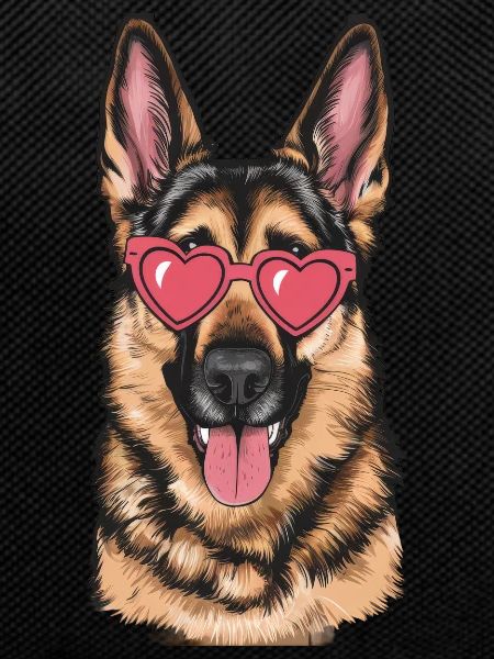 Cool German Shepherd with sunglasses