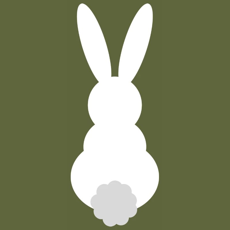 Bunny silhouette with fluffy tail