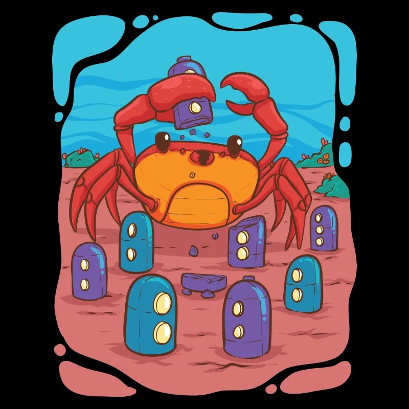 Crab visits underwater city