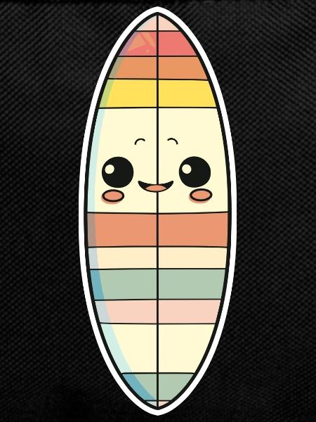 Surfbrett Comic Stil