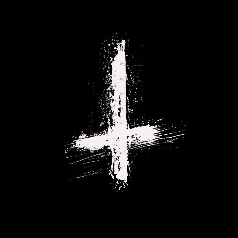 Inverted cross drawn white