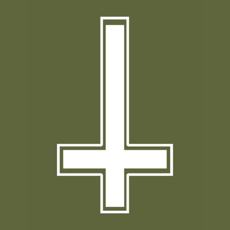 Upside down angular white cross