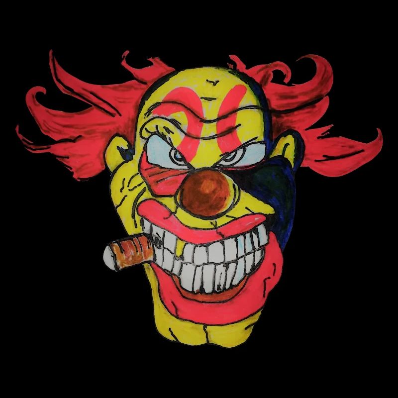 Horror Clown mit Zigarre in Comic-Optik