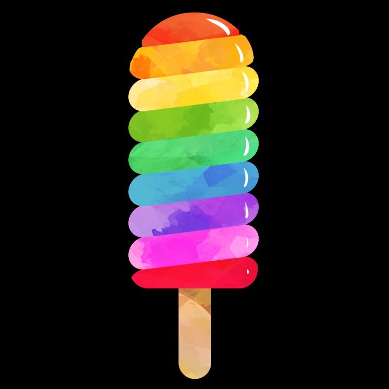 Rainbow water popsicle