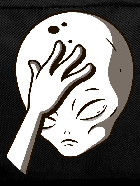 Alien Face Portrait Facepalm