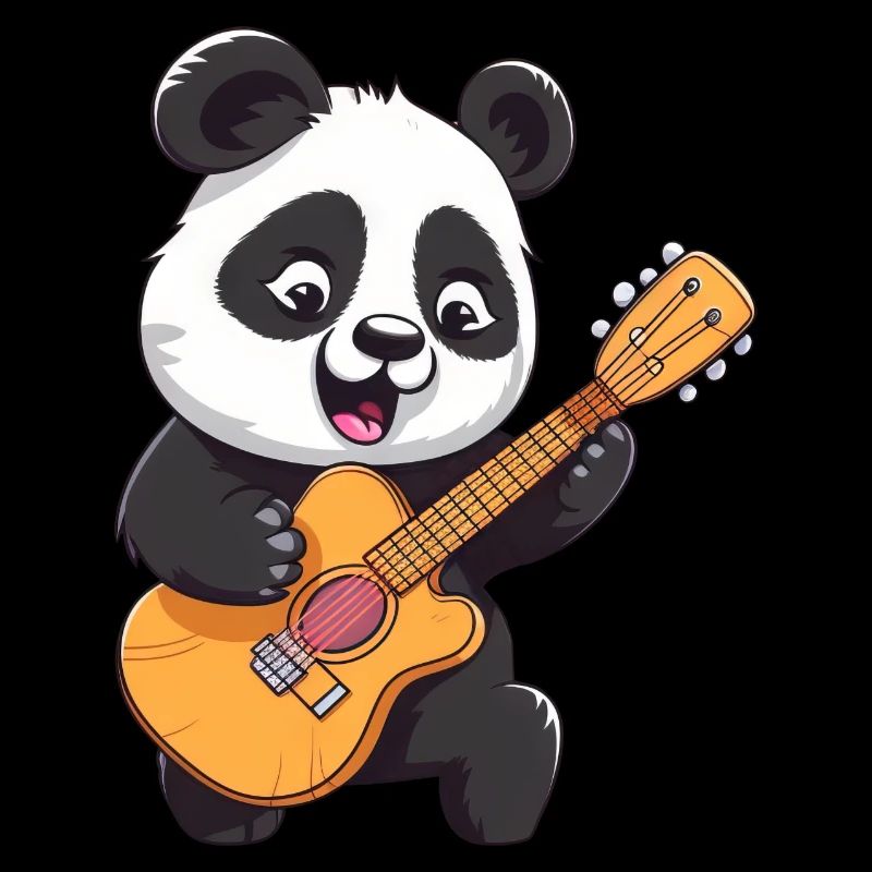 Panda Spielt Gitarre