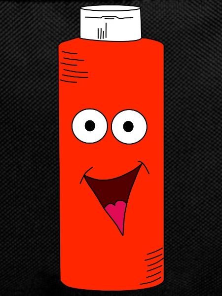 Ketchup bottle with face