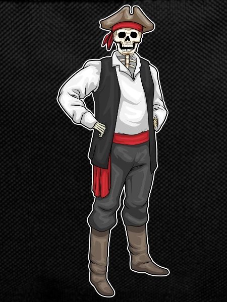 Skeleton Halloween Pirate