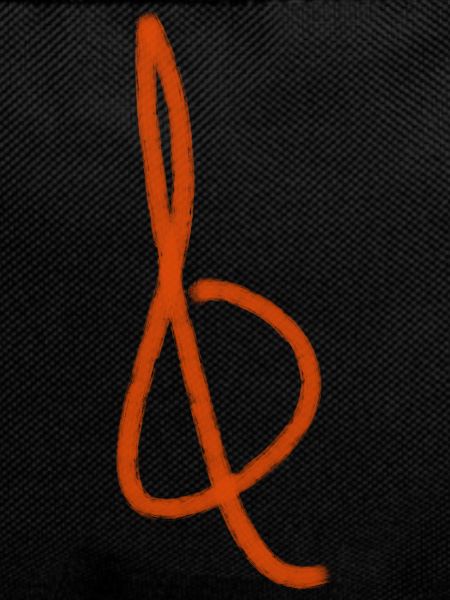 Orange Treble Clef Silhouette
