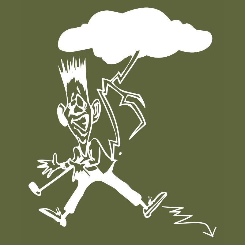 Man lightning cloud