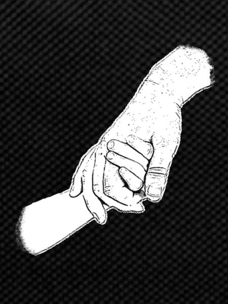 Daddy child hold hands