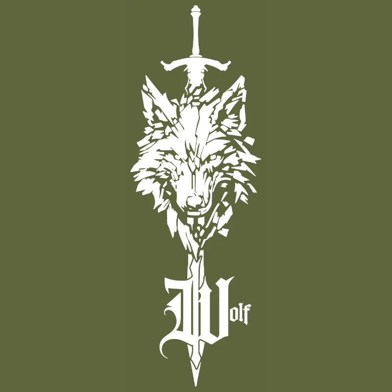 Wolf on Sword – Wildes und mystisches Design