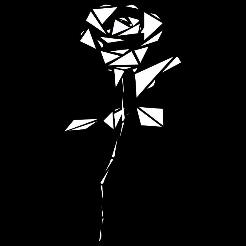 Rose dessin abstrait blanc
