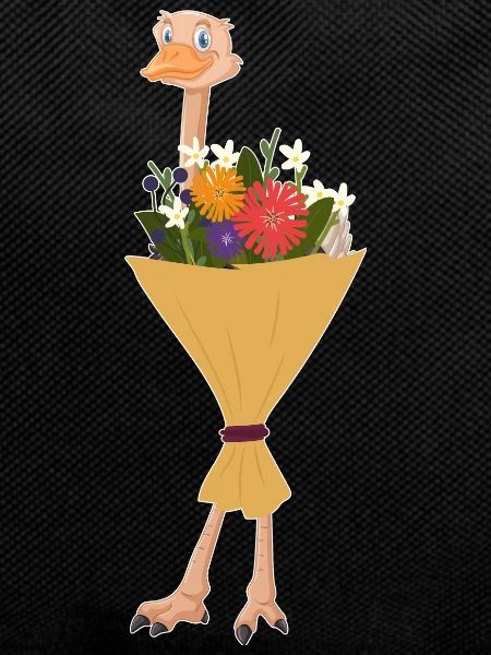 Bouquet - Bouquet with ostrich bird