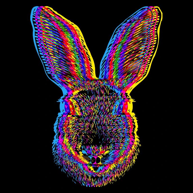Colorful 3D Rabbit / Rabbit / Bunny / Illustration