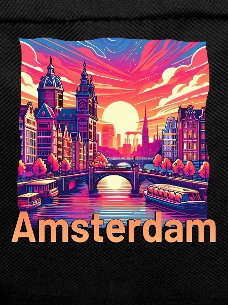 Amsterdam Sunset Canal Violet Grunge