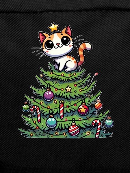 Funny Cat Christmas Tree Whimsical