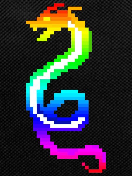 Bunter Retro-Drache