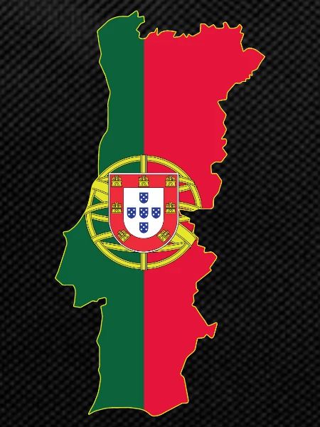Portugal flag and map