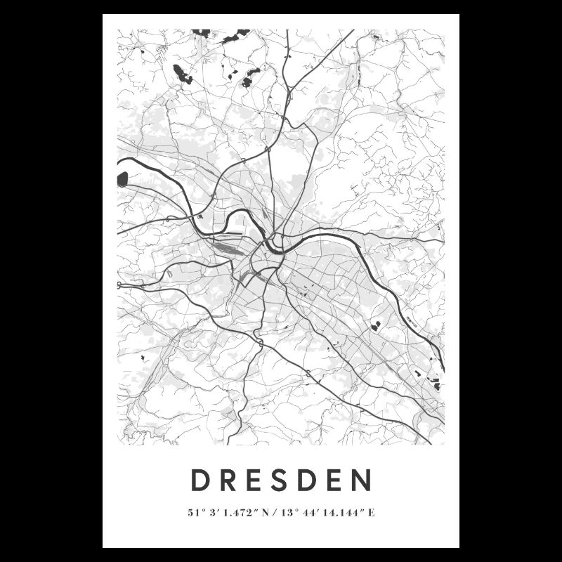 Dresden Karte Stadtplan Straßenplan Elbe