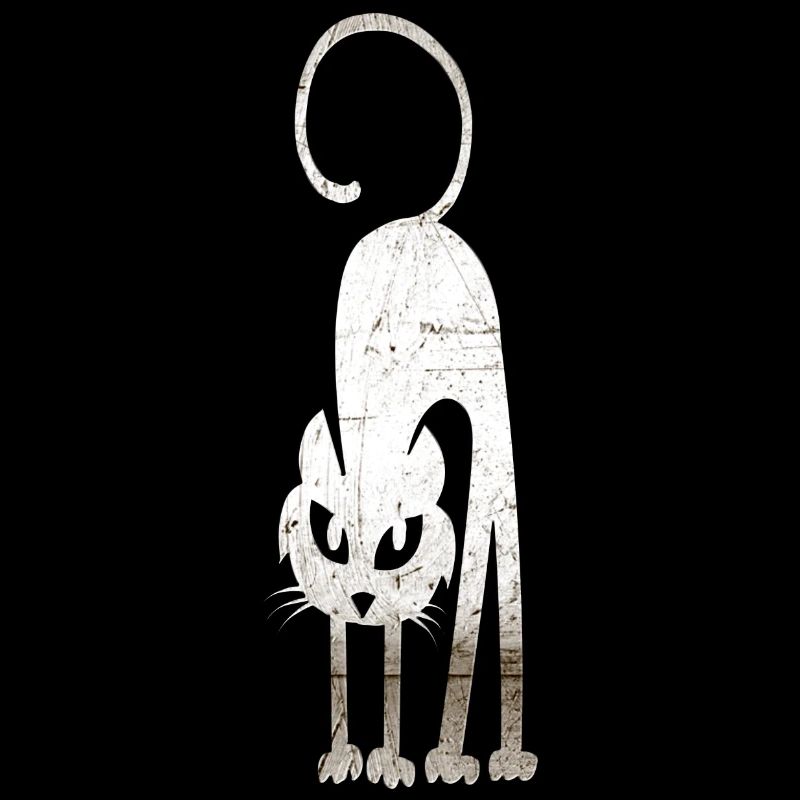 Strange white cat, humorous angry cat