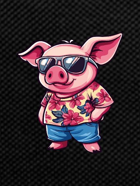 Pig Comic Cool Summer