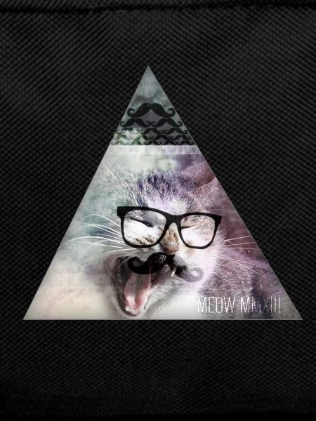 Triangle Monster Moustache Cat