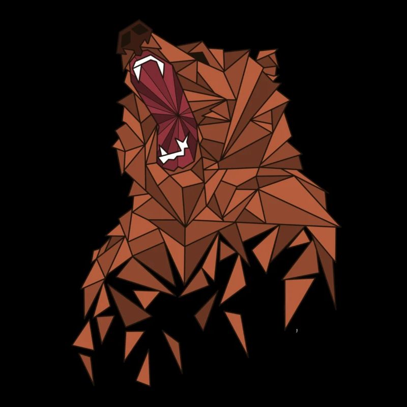 Roaring bear with geometry design