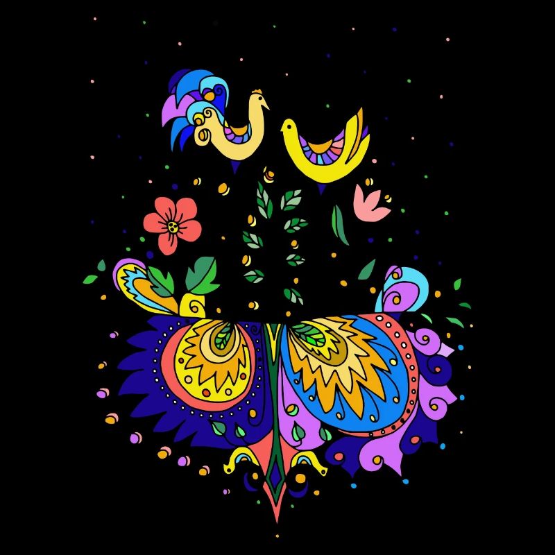 Hen and rooster